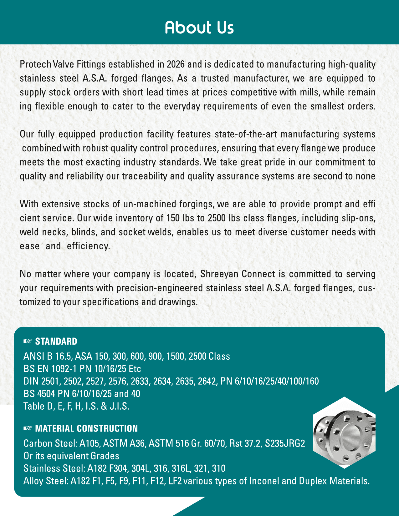 Protech Valve Fittings manufacturing facility and quality standards